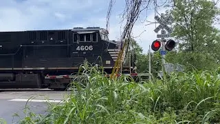 NS 4606 Leads Steel Coil Train West | Crawford Ave Rd. 4055 Railroad Crossing, Buechel, KY #3d 