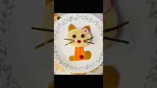 Super easy way to make a sandwich animal decoration/ food art #shorts #cat #art #craft #sandwich