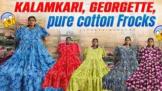 550/-,650/- & 850/- Cotton Kalamkari Georgette frocks  own manufacturing 