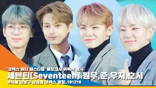 세븐틴(Seventeen) 원우X준X우지X호시, 복 덩어리째 굴러온 쥐띠 멤버들 '오늘 기분 최고!' [NewsenTV]