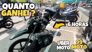 🔴QUANTO GANHA UM MOTO UBER E 99 TRABALHANDO SEIS HORAS…