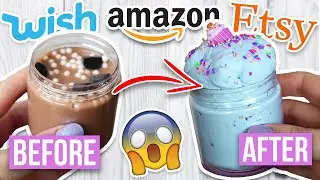 MYSTERY WHEEL OF SLIME MAKEOVER CHALLENGE *fixing $1 Wish Slime $1 Amazon Slime $1 Etsy Slime*