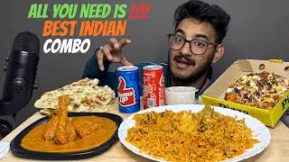 INDIAN BEST COMBO | BUTTER CHICKEN WITH CHICKEN BRIYANI AND VEG LOADED PIZZA