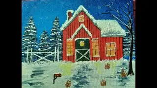 Acrylic Painting Winter Theme