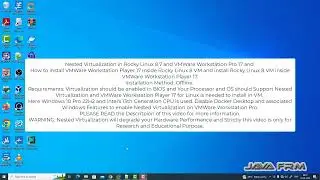 Nested Virtualization Using Rocky Linux 8, VMWare Workstation Pro 17 and installing VM inside VM