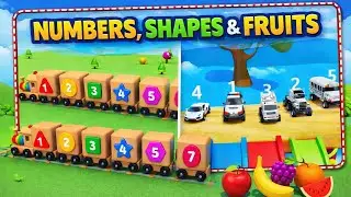 ||Play &bull; Learn &bull; Grow 🌱 Numbers Shapes Fruits|Kids Learning Fun🚂||#FunLearning#viral#youtubevideo 