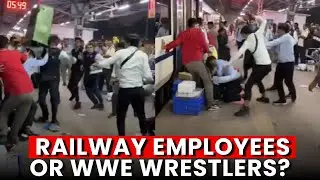 Shocking Video: IRCTC Employees Fight Using Belts & Dustbins At Delhi&rsquo;s Nizamuddin Railway Station