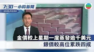 無綫7:30一小時新聞：金價較上周歷史高位一度蒸發逾千美元｜愛潑斯坦案揭克林頓曾私訪本港至少兩次　英國前駐美大使宣布退出執政工黨｜香港新聞｜無綫新聞｜TVB News｜2026/02/02