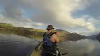 Open canoeing on Ennerdale Water, the Lake District- England