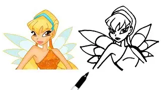 How to Draw STELLA from Winx Club ~ Step-by-Step Tutorial Easy!