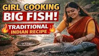 Village Girl Cooking Big Fish Curry | Traditional Indian Fish Cooking #villagecooking #fish #cooking