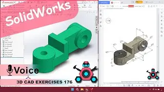 SolidWorks | 3D CAD EXERCISES 176 | StudyCadCam | Solution Tutorial |