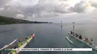 Tahitian Paddle, hommes et femmes à la rame.