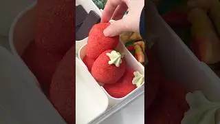 🍓strawberry snack drawer #asmr #food #snacks #restock #strawberry #koreansnacks