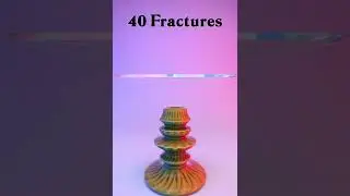 Break Glass 5 to 150 Fractures Blender Simulation #breakglass #glass #fractures