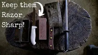 How to Sharpen a Butcher (or any) Knife on the homestead
