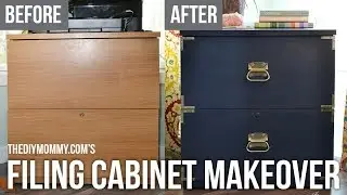 Campaign Dresser Inspired Filing Cabinet Makeover with FAT Paint Chalk Style Paint