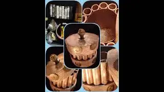 Recycling of Empty thread spools and empty tape roll in a beautiful box.