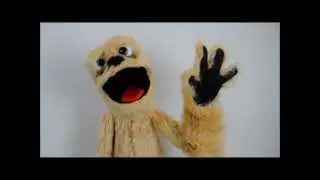 Carter, large professional blinking monster puppet built by Luna's Puppets