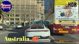 Sydney Australia [4K HDR City Suburbs  Driving Tour ]Darling Harbour To museum station Darlinghurst