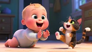 Little Kitten Red Bow 🐱🎀 Cute Cat Song for Kids | Learn with Little Kitten