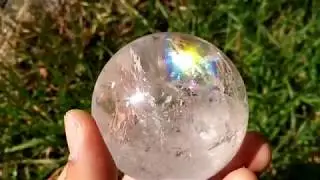 Clear Quartz sphere with an obscene rainbow