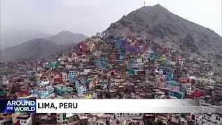 Artist brings rainbows to areas of Lima, Peru