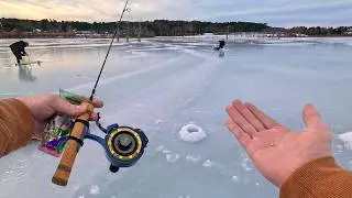 Fishing, but the Water's FROZEN! (First Time Ice Fishing)