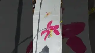 Chinese style freehand silk scarf painting