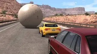 Giant Balls vs. Cars 4 | BeamNG.drive