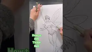 Как нарисовать фею-волшебницу чернилами #frankchoartist #disney #tinkerbell #peterpan #animation ...