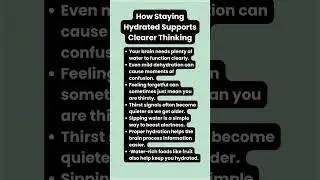 How Hydration Supports Clearer Thinking #seniorhealthtips #seniorwellness