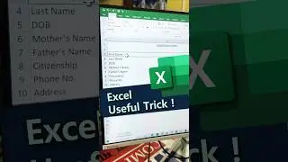 🥇🥇Excel Useful Trick 😎Excel Smart Trick #shorts #ytshorts #ytviral #excel #msoffice #computertricks