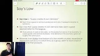 Section 11.1   Say's vs Keynes' Law