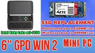 GPD WIN 2 SSD replacement to 256GB ZTC Armor - 8GB RAM Mini PC Intel m3-7Y30 HD Graphics 615