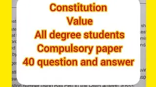 1All UG #( revised nep)# constitution# value compulsory #paper #question #and answer