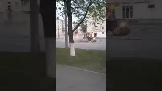 Cleaning streets in Russia