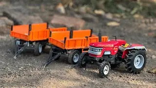 1 Tractor 2 Trolley 4 Tire Trailer💥 Powerful Mini Rc Tractor | Heavy Load | The UK Unboxer 
