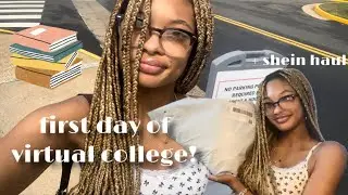 first day of virtual college vlog! || shein + thrift haul, back to school, class of 28 ✿