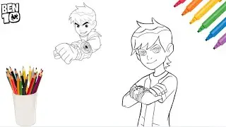 How to color Ben Ten | Markers and pencil color| Ben Ten Coloring | Tutorial #benten