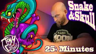 Ipad Pro/ Procreate Snake skull 2020 by tattoo artist Tony Ciavarro