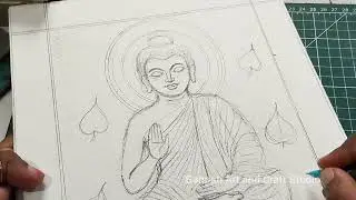 Madhubani Lord Buddha Drawing || How to Draw Lord Buddha #art #drawing #buddha 