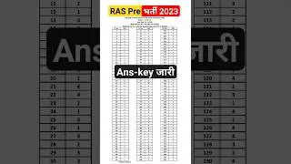 ras answer key 2023 // #raspre2023 // #rasresult // #rascutoff // #raslatestupdate #shorts