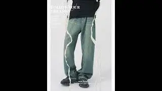 Men's Retro Colored Wide Leg Straight Washed Jeans #ootdfashion #y2k #y2kfashion #menjeans