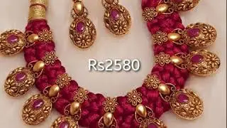beautiful silk thread choker necklaces designs/thread necklaces with price