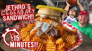 Famous Man vs Food Sandwich Challenge at Jethro's BBQ Des Moines!!