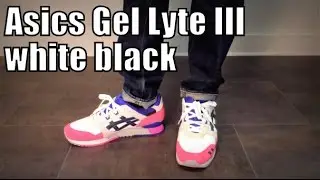 Asics Gel Lyte III - White Black on feet