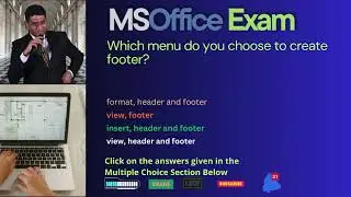 Which menu do you choose to create footer || MSoffice Exam || schoolhelp.info/exam