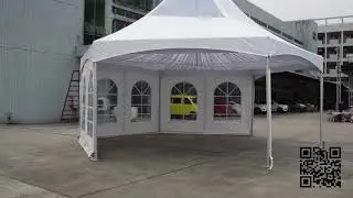 8M Outdoor Party Hexagonal Frame Aluminum Tent for Wedding  with Windows