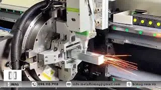 M&Aacute;Y CẮT LASER ỐNG TẢI NẶNG 1500W &ndash; ĐƯỜNG K&Iacute;NH PH&Ocirc;I 120mm &ndash; ĐƯA PH&Ocirc;I TỰ ĐỘNG - HS 6012 1500AL